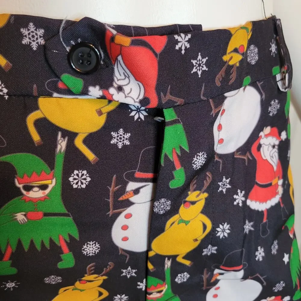 You Look Ugly Today Christmas 2 Piece Suit Dancing Santa Elves Snowman Men Sze L